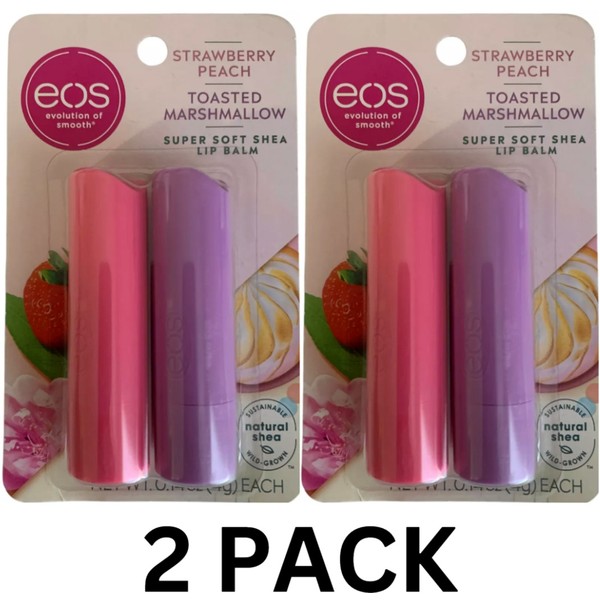 Eos 2 Pack eOS Soft Shea Lip Balm Chapstick Strawberry