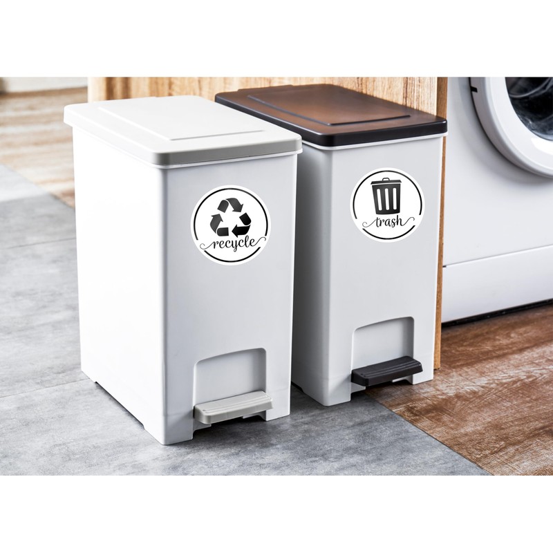 Elegant Recycling Stickers for Trash Can, 3.5" Recycle Stickers for