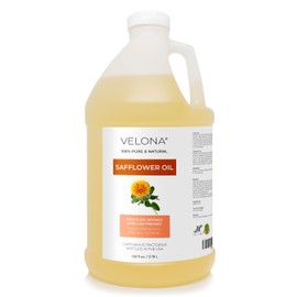 velona Safflower Oil 1 Gallon / 128 Fl Oz | 100% Pure and Natural Carrier Oil | Refined, Expeller Pressed | Cooking, Skin, Hair, Body & Face Moisturizing | Use Today - Enjoy Results