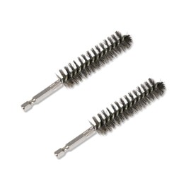 Pack of 2 Wire Brush Drill, Round Wire Brush, Steel Wire Diameter 15 mm for Metal and Stone Pipe Brush, Wire Brush for Drilling Machine, Stainless Steel Hole Brush for Polishing Grinding Hammer Drills