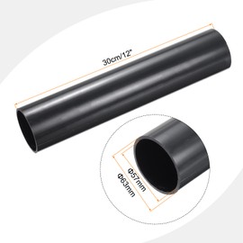 MECCANIXITY 2.48 Inch PVC Rigid Tube Round Pipe 57mm ID 63mm OD 12" High Impact for Water Pipe, Aquarium, Fish Tank, Greenhouse Garden, Deep Grey