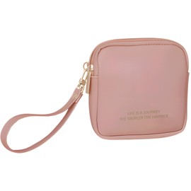 Square Clutch Cosmetic Bag, Portable Storage Bag, Make Up Bag for Women, Small Makeup Pouch for Business Trips Gyms (Pink)