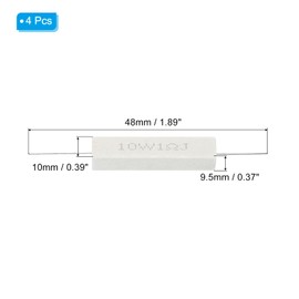 PATIKIL 4 Pcs 1 Ohm Resistors, 10W Ceramic Cement Resistor Power Cement Resistor Kit Tolerance 5% for Power Adapters Audio Computer TV Circuit Board
