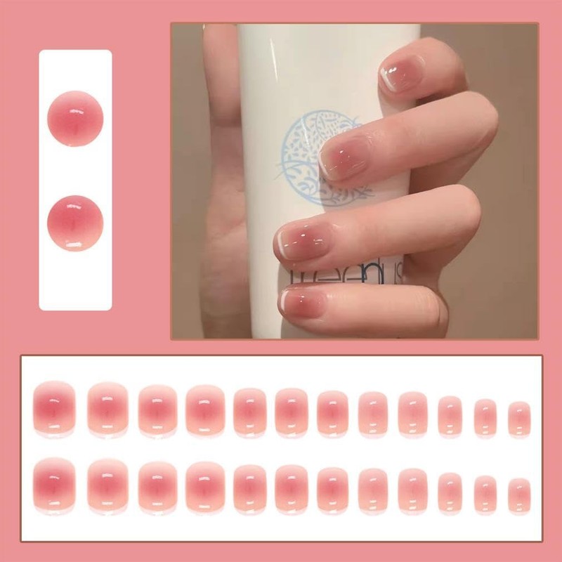 YOGOTI Nail Tips, 24 Pieces, Short Gel Nail Stickers, Nail