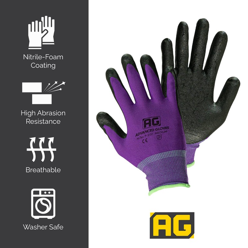 ADVANCED GLOVES – NiTex P-200 Nylon Nitrile Gloves, Breathable Nitrile