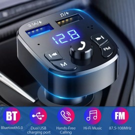 Unbranded Bluetooth 5.0 Car Wireless FM Transmitter Adapter 2USB PD Charger Hands-Free Lot - one 3ft cable only!!