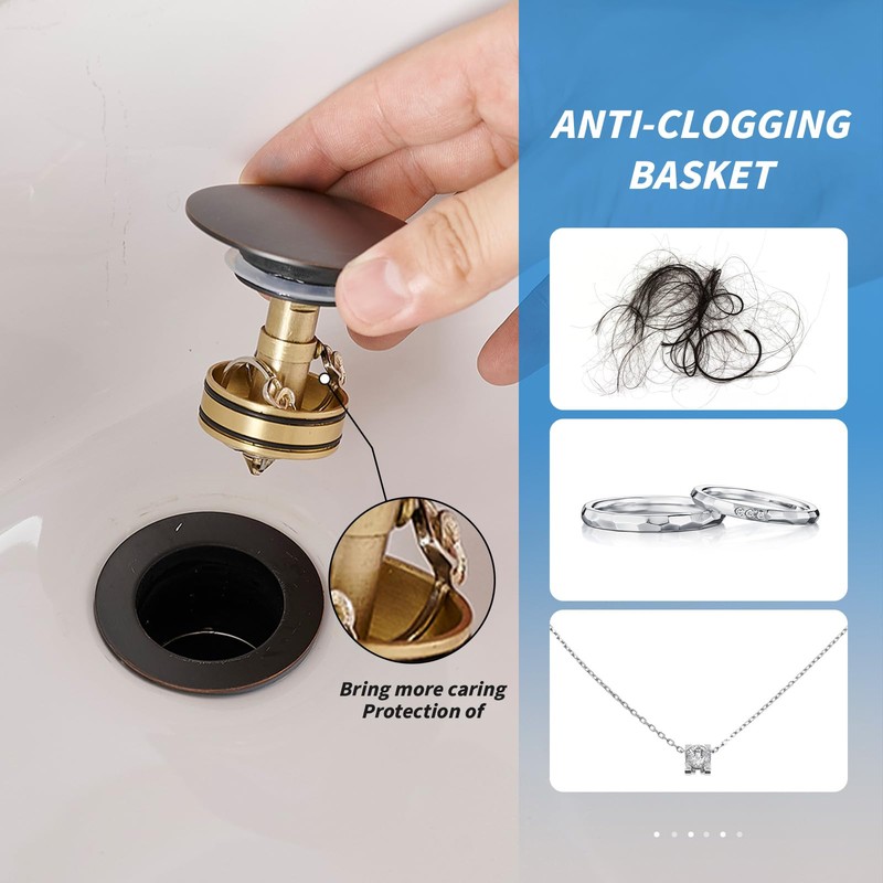 BWE Oil Rubbed Bronze One Piece Bathroom Vessel Sink Drain