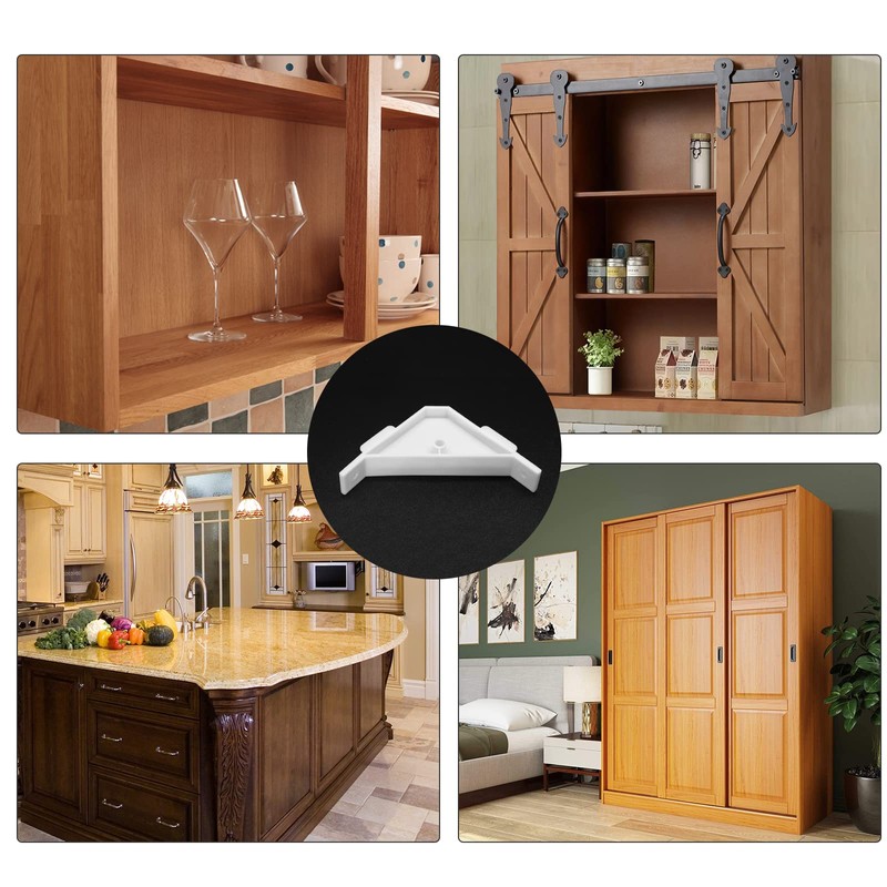 Waziaqoc 12PCS Cabinet Triangle Bracket, 90 Degree Corner Support Braces