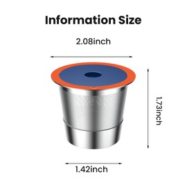 Stainless Steel Reusable K Cups for Keuring 2.0 and 1.0, Reusable Coffee Pods for Keuring Coffee Maker,Permanent Reusable K Cups Sturdy Coffee Filters (1 PACK)