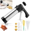 Churro Maker Kit,Hollow Churro Machine,with 3 Disc, Piping Bag, Cleaning