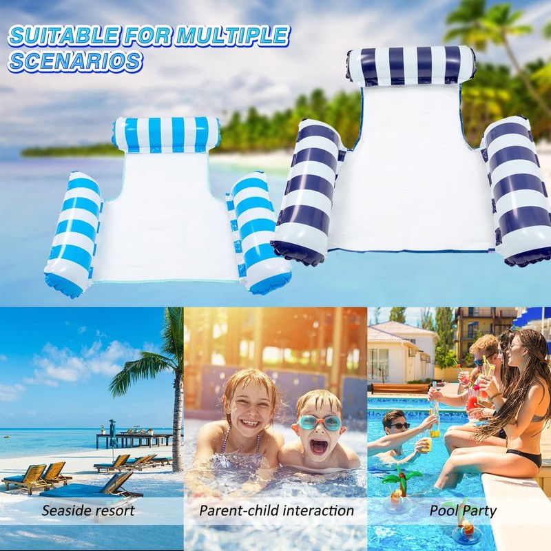 SHENGMEI Water Hammock Pool Inflatable Chairs Thicken 2 Pack, Inflatable
