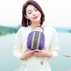 Goodhan Canvas Crossbody Bag Embroidered Cell phone Purse Small Handbag for Women, Violet