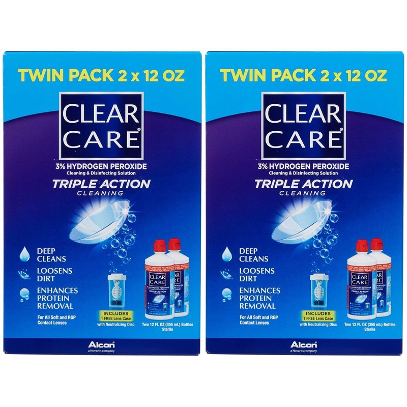 Clear Care Cleaning & Disinfection Solution-12 oz, 2 pack