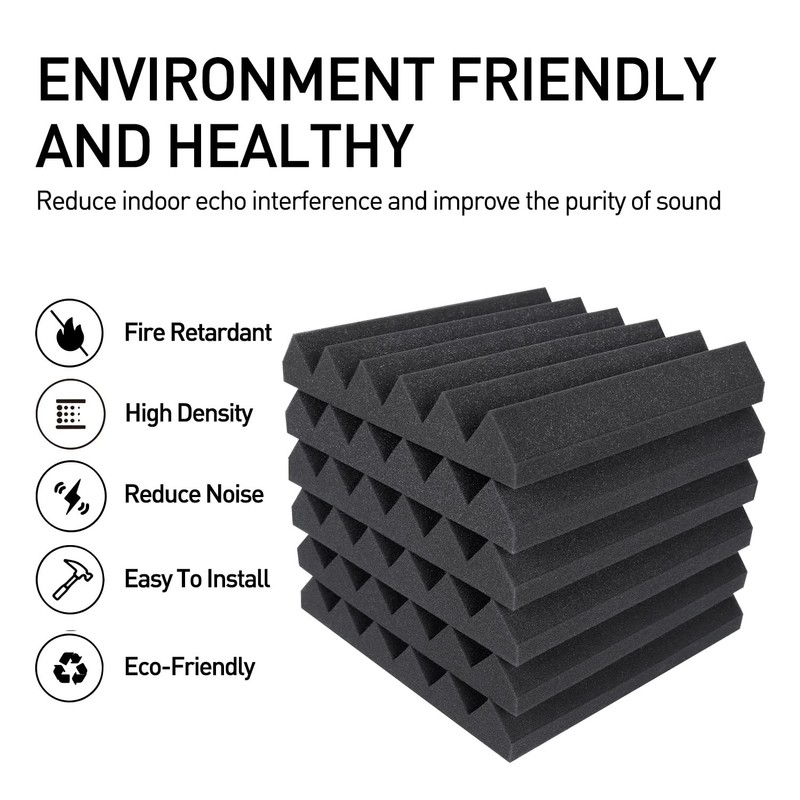 Focusound 24 Packs Acoustic Foam Panels 2" X 12" X