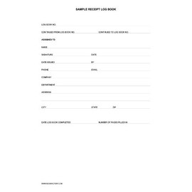BookFactory Sample Receipt Log Book/Sample LogBook - 168 Pages Black Cover Section Sewn Hardbound 8 7/8'' x 13 1/2'' (Made in USA)