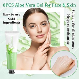 8 Unidades De Gel De Aloe Vera Para Rostro Y Piel, Gel De Aloe Vera Orgánico, Crema Hidratante Para Después Del Sol En Tamaño De Viaje, Loción Hidratante Para El Cuidado De La Piel, Loción Par