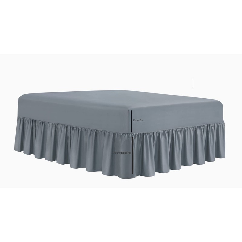 Linen Home Extra Deep Frilled Fitted Valance Sheet Double Bed