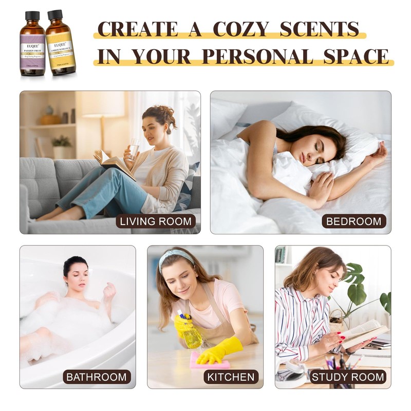 Coconut & Vanilla Fragrance Oils, Premium Essential Oils with Glass