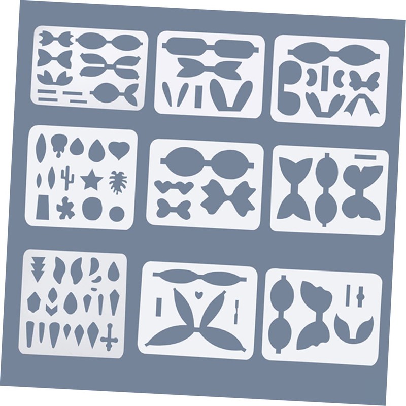 TEHAUX 2pcs White Earring Stencils Hollow-Out Craft Templates for Handmade