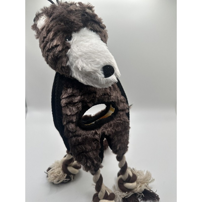 Flat Tugger Bear Dog Toy