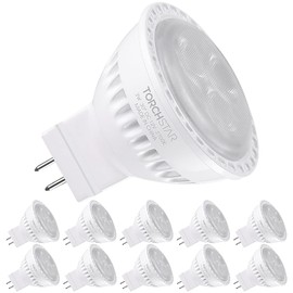TORCHSTAR 10-Pack MR11 LED Light Bulbs, 3W 2700K Soft White Spotlight Bulb, 25W Equivalent, AC/DC 12V, GU4 Base, Track Lighting, Recessed Light, Landscape Lights, Accent Spotlights