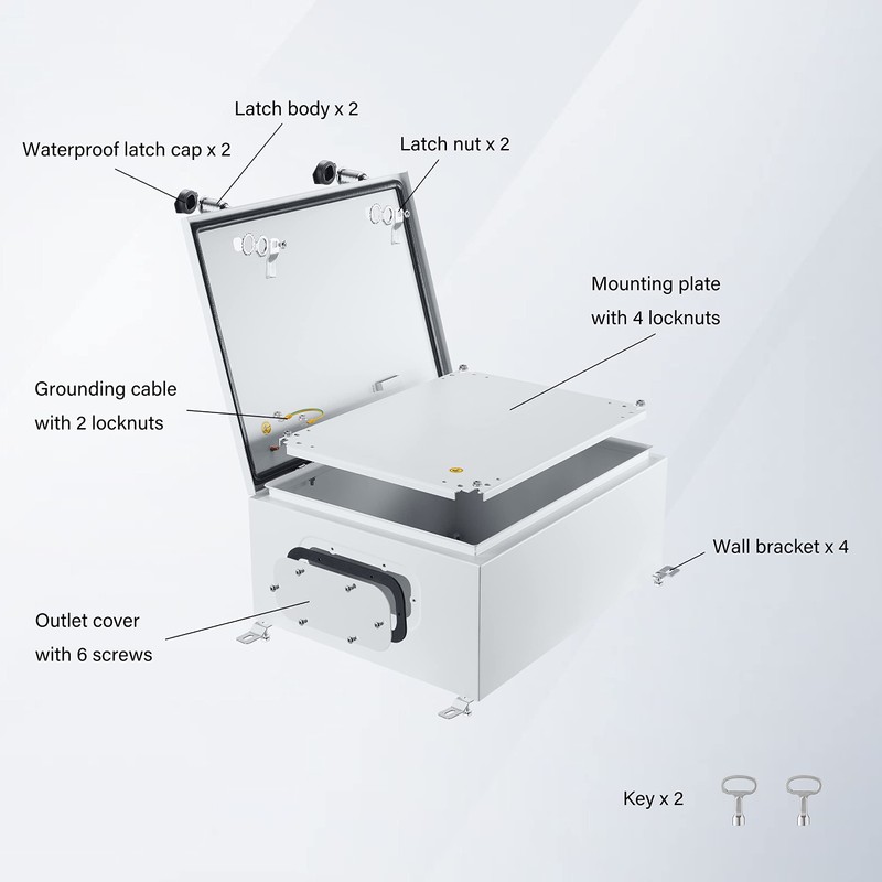 Ordentlich IP65 Weatherproof Metal Box Wall-Mounted Electronic Equipment Enclosure Box