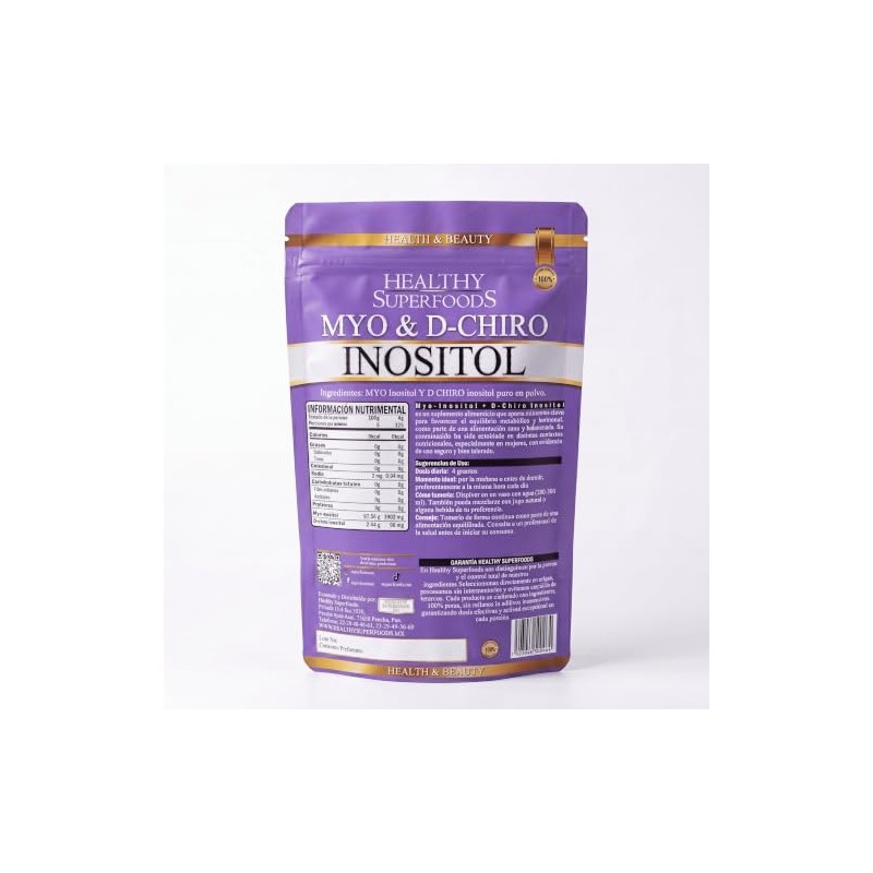 Healthy Superfoods Myo Chiro Inositol Polvo Puro Fórmula 500 125