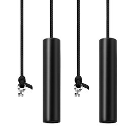 2PCS Bathroom Light Pull Cord 6*1.2cm Light Pull Handle with 150cm Light Pull Cord Extension Black Light Switch Pull Cord String Handle Connector for Bathroom Toilet Light Ceiling Light Fan Switch