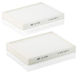 Original MANN-FILTER Interior Filter CU 2736-2 – Cabin air filter set (set of 2) – For passenger cars