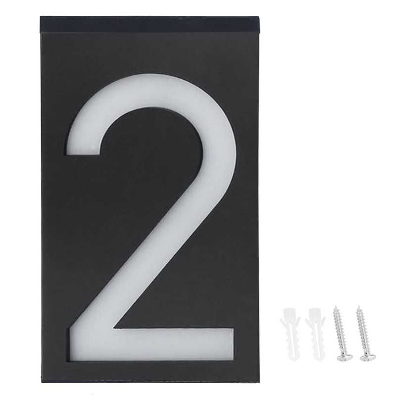 Outdoor Solar Power LED Number Sign Light House Hotel Store