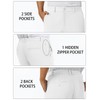 TACVASEN Mens Dress Pants Stretch Lightweight Quick Dry White Golf