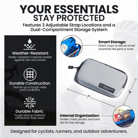ALMSTHRE Ride Wallet 7”x4” - Sterling Silver | Waterproof Cycling Wallet for Phone, Cards & Essentials | Durable Ripstop Nylon – Fits Most Phones & Passports | Secure Storage for Biking & Travel