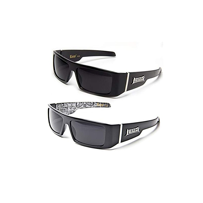 Locs Gangsta Sunglasses Various Combos 58 Style (2 Pack Black