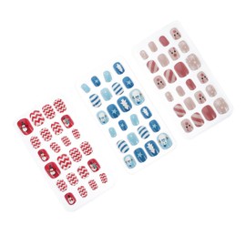 Healvian 144pcs False Nails Artificial Nails for Women Toe Nails False with Glue Holiday Full Manicure Strips Fake Nails Black False Nails Christmas Manicure Stickers Abs