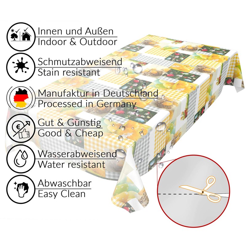 Anro Oilcloth Wax Tablecloth, Washable