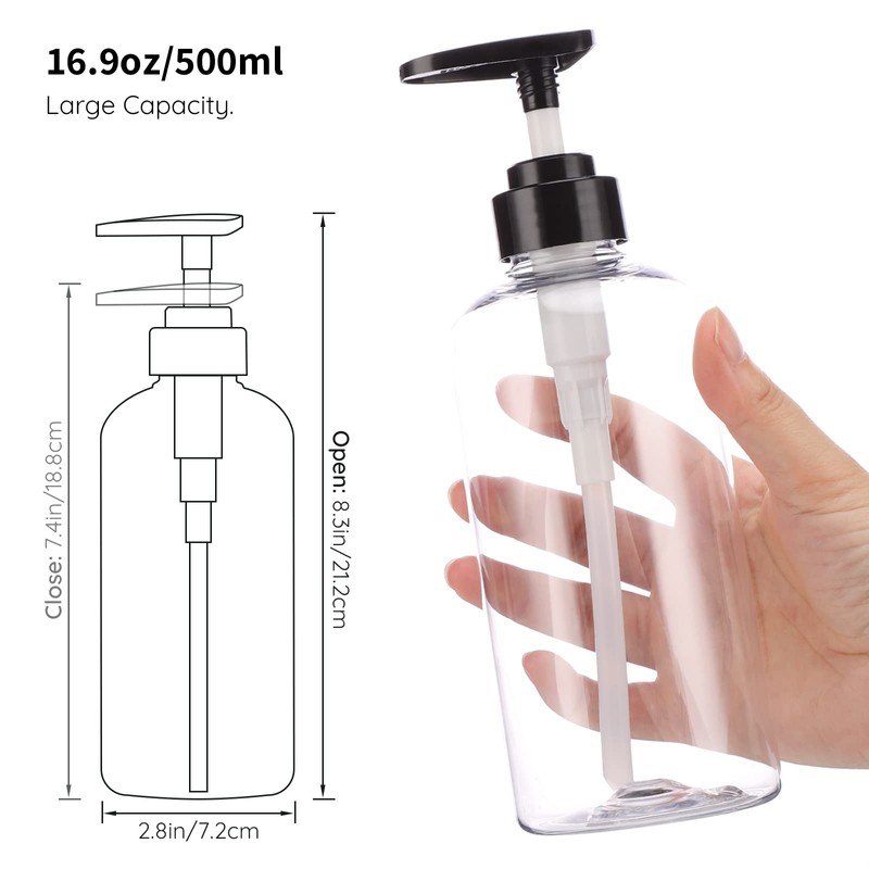 Segbeauty Shampoo Bottles, Shower Gel Dispenser, Pack of 3, 500