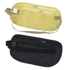 2 Pcs Money Belt for Travel – Hidden Anti-Theft Waist Bags – Lightweight, Adjustable Travel Pouch for Men & Women – Secure Passport Holder & Hidden Money Organizer