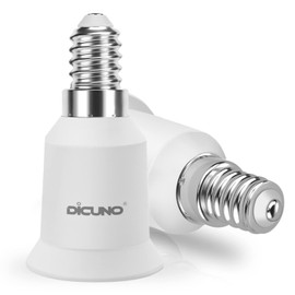DiCUNO DiCUNO E14 to E27 Socket Converter, Socket Adapter, Small Screw to Screw Lampholder, SES to ES Lamp Base Adapter for LED Bulbs and Incandescent Bulbs and CFL Bulbs-Pack of 2
