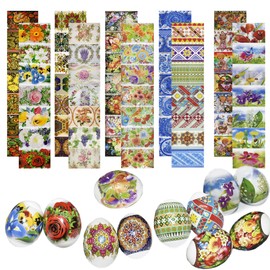 Pack 10 Thermo Heat Shrink Sleeves - Easter Egg Decorating Kit - Ukrainian Pysanky Supplies - Decorative Easter Egg Wraps - Easter Decoration Wraps Pysanka Pysanky - for 70 Easter Eggs