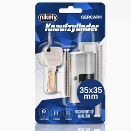 Gercar, profile cylinder, door lock, double cylinder, knob cylinder, including keys and screws