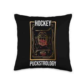 Athletic Hockey Ice Rink Team Sports Puckstrology Zodiac Astrology Sports Ice Hockey Throw Pillow, 16x16, Multicolor