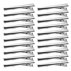 Hair Clip Base Approximately 30 Pieces Resin Material Hairpin Hair Clasp Metal Accessories Parts Handmade Hairpin Silver DIY Bangs Clip (6.5cm)