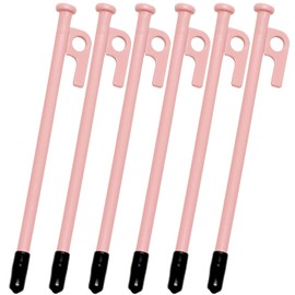 M-Style Pegs, 7.9 inches (20 cm), Set of 6, Strong, Steel Pegs, Camping, Tent, Tarp, Setup, Laser Welding, Wire Drawing, Rust Resistant, Includes Safety Cap, Pegs (Pink)