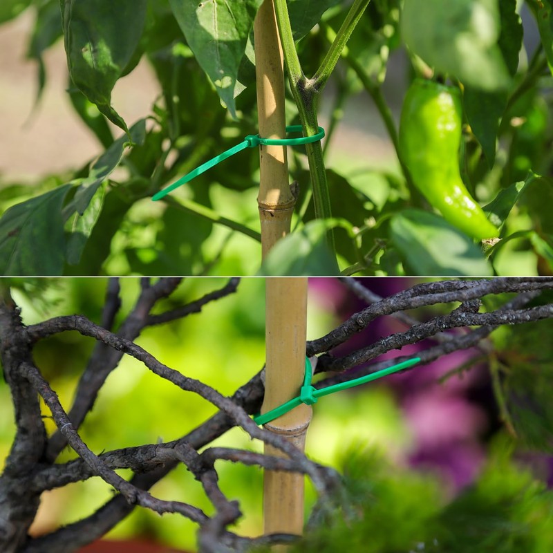 ZZRanYe 6 inch Green Zip Ties, Nylon Garden Cable Zip