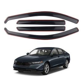 SAOKNCE 4 Pieces in-Channel Extra Durable Rain Guards Fit for 2023-2025 Honda Accord LX EX Sport EX-L Sport-L Touring Hybrid,Window Deflectors,Window Visors (Smoke Black)