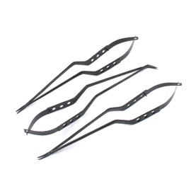 OdontoMed2011 Set Of 3 Pcs Yasargil Scissors Angle & Needle Holder 8.5" Str + Cvd Black Coated Color
