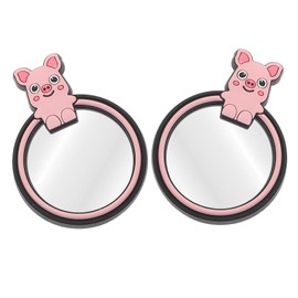 ULTECHNOVO 2Pcs Adjustable Suction Cup Mirrors High Definition Round Rear View Lens for Cars Trucks Suvs Rainproof Wide Angle Convex Design for Enhanced Safety