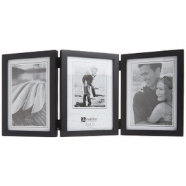 Malden International Designs Classic Concepts Vertical Black Wood Picture Frame, 3 Option, 3-5x7, Black