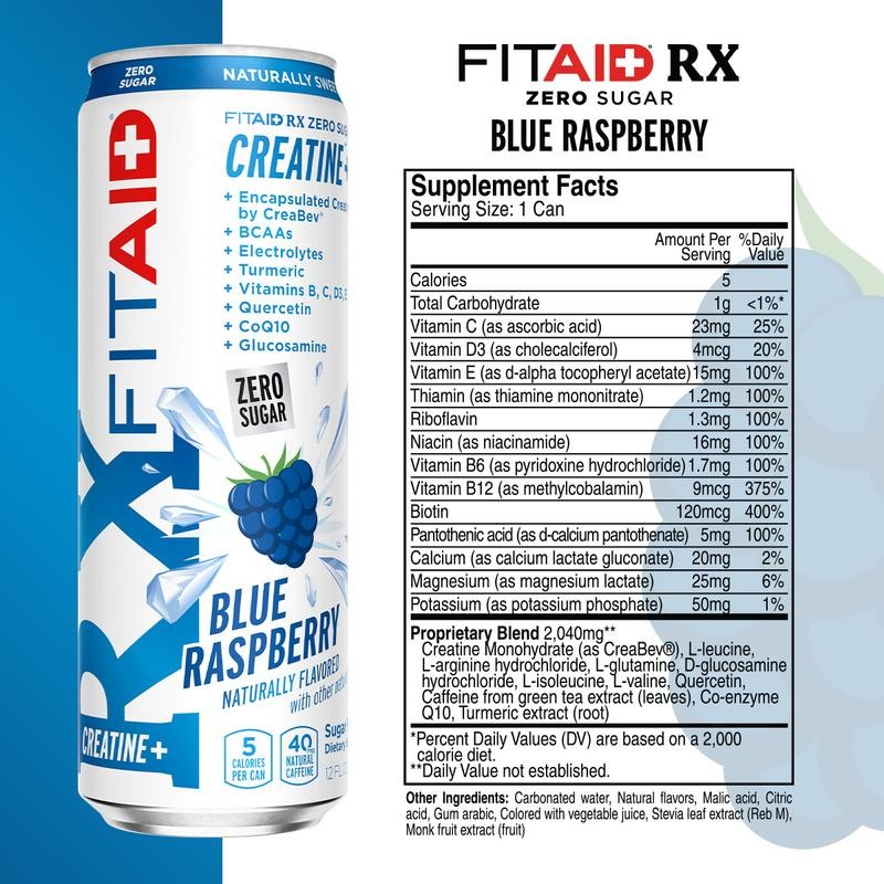 FITAID RX Zero Sugar CREATINE Clean Workout Recovery Sports Drink