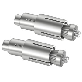 2-Pack Motorcycle Bar End Mounting Screw Set - Universal 13mm-24mm Handlebar Expansion Bolts for 7/8" Handlebars - Fits End Caps/Sliders/Mirrors (Silver, M6 Thread)